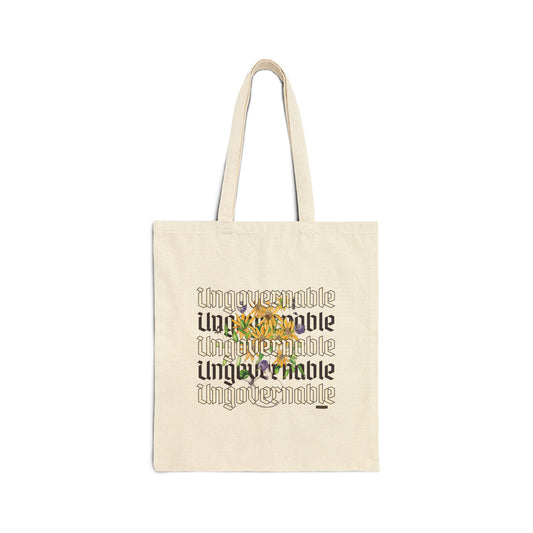 Ungovernable Flowers Cotton Canvas Tote Bag