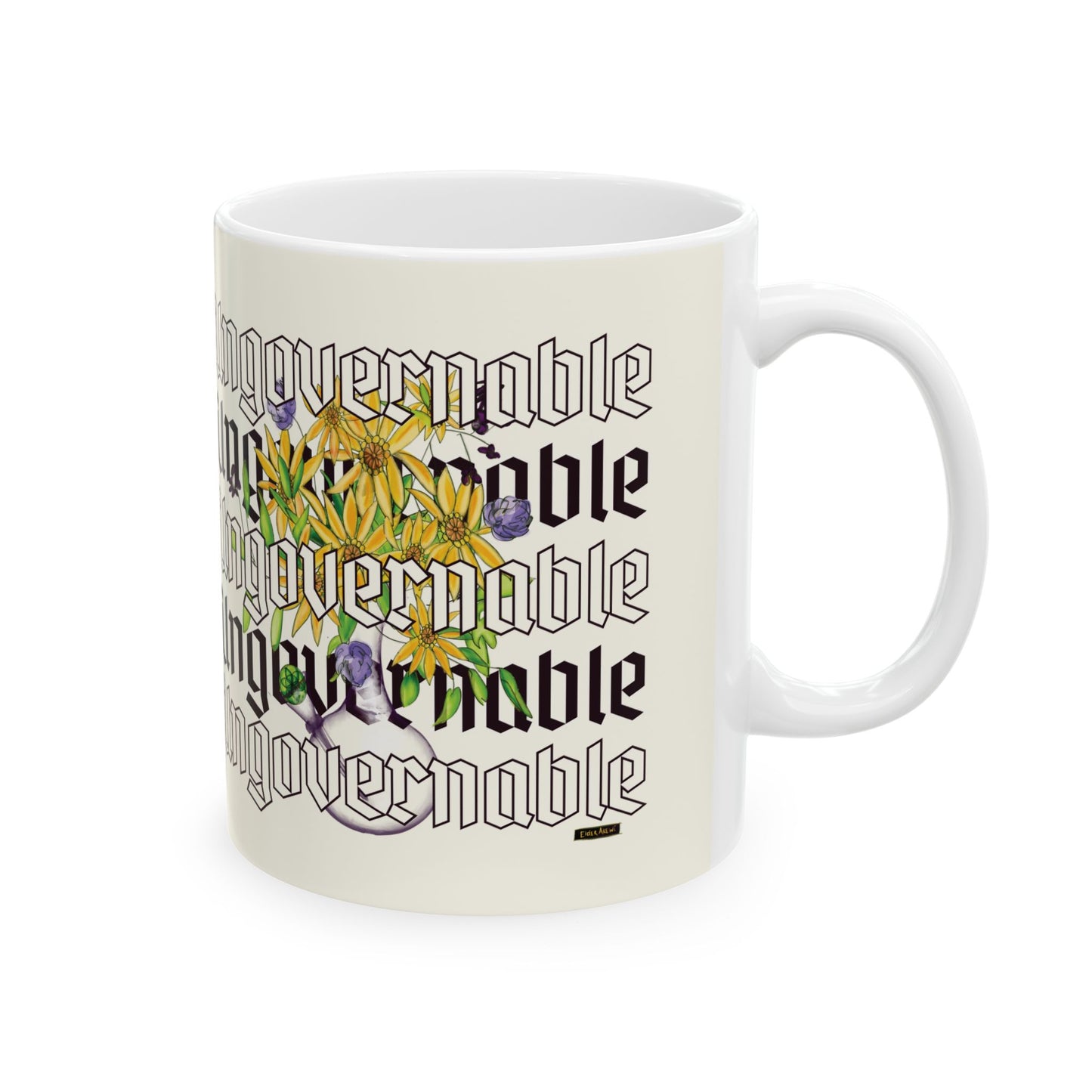 Ungovernable Flowers Ceramic Mug, (11oz, 15oz)